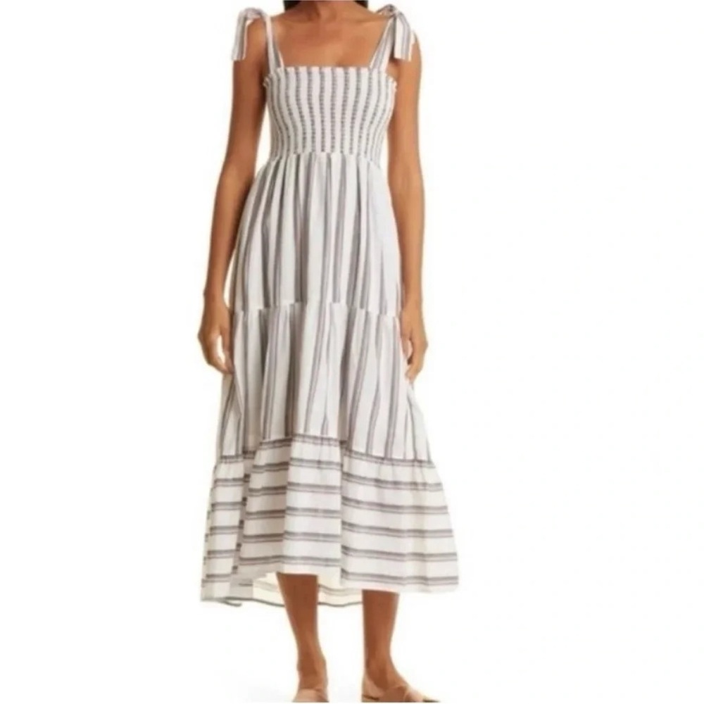 Xirena Lorraine Sleeveless Striped Midi Dress Small
